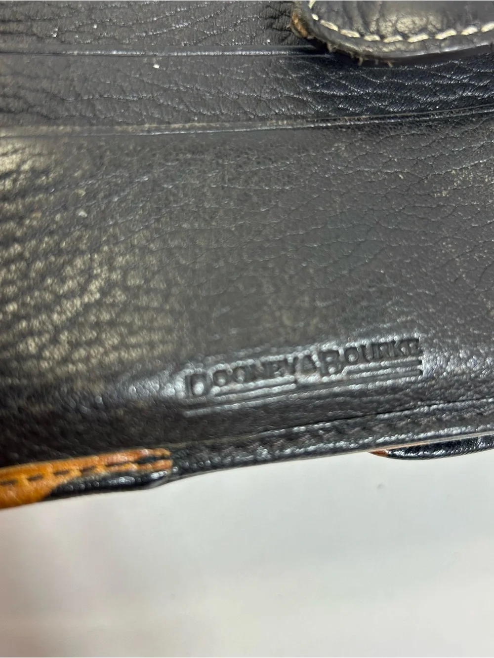 Dooney & Bourke Black Brown Tiger Print Leather Bifold Wallet